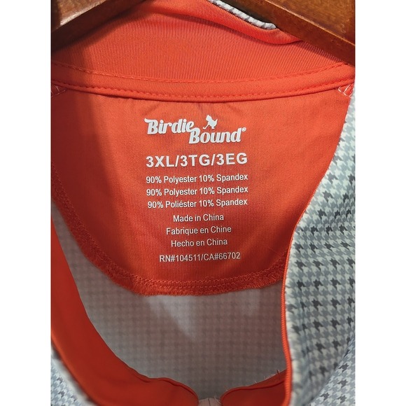 Birdie Bound Golf Shirt Mens 3XL Gray Blue  1/4 Zip  Long Sleeve Geometric Print - Picture 4 of 14